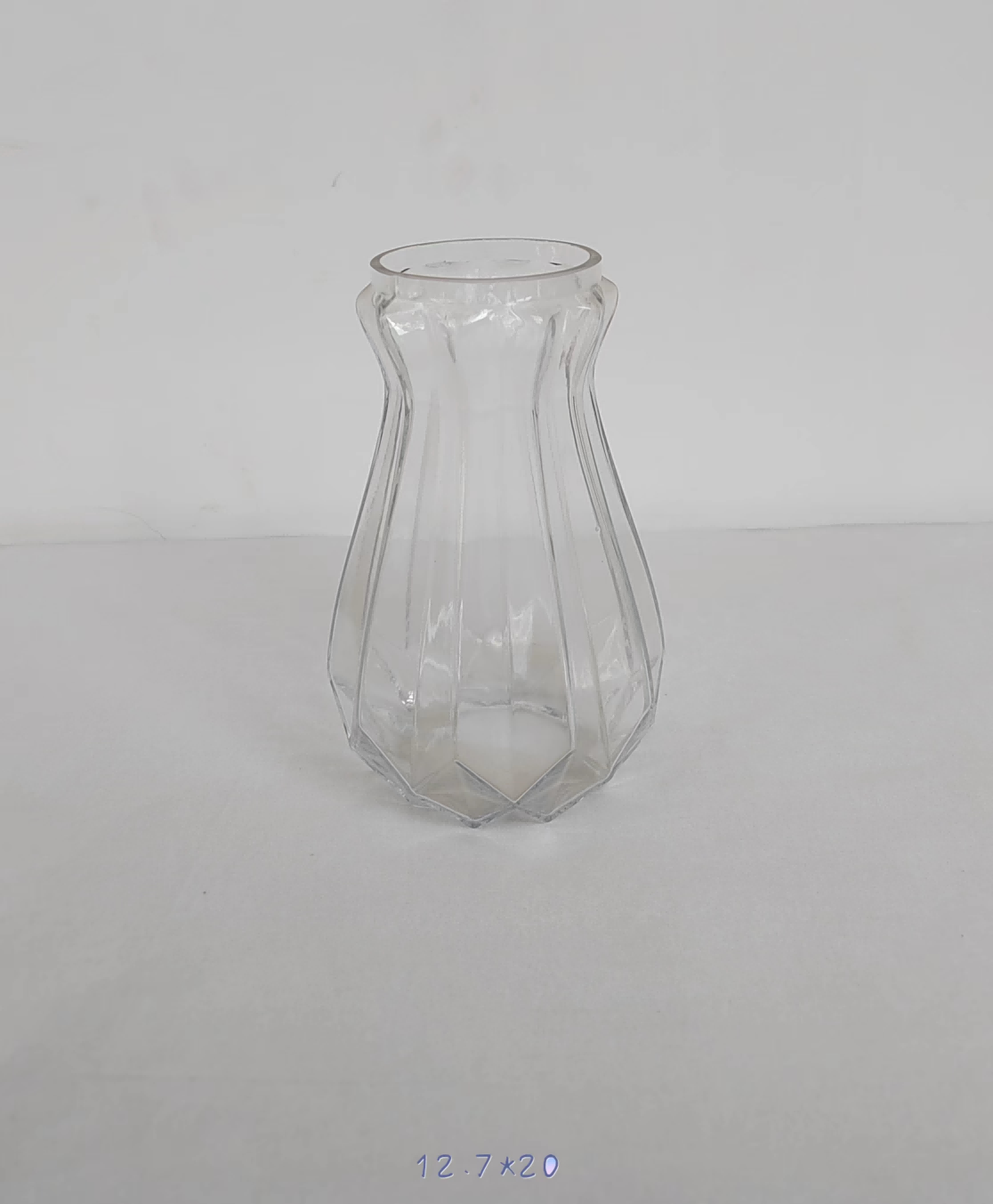 Clear glass vase made by hands