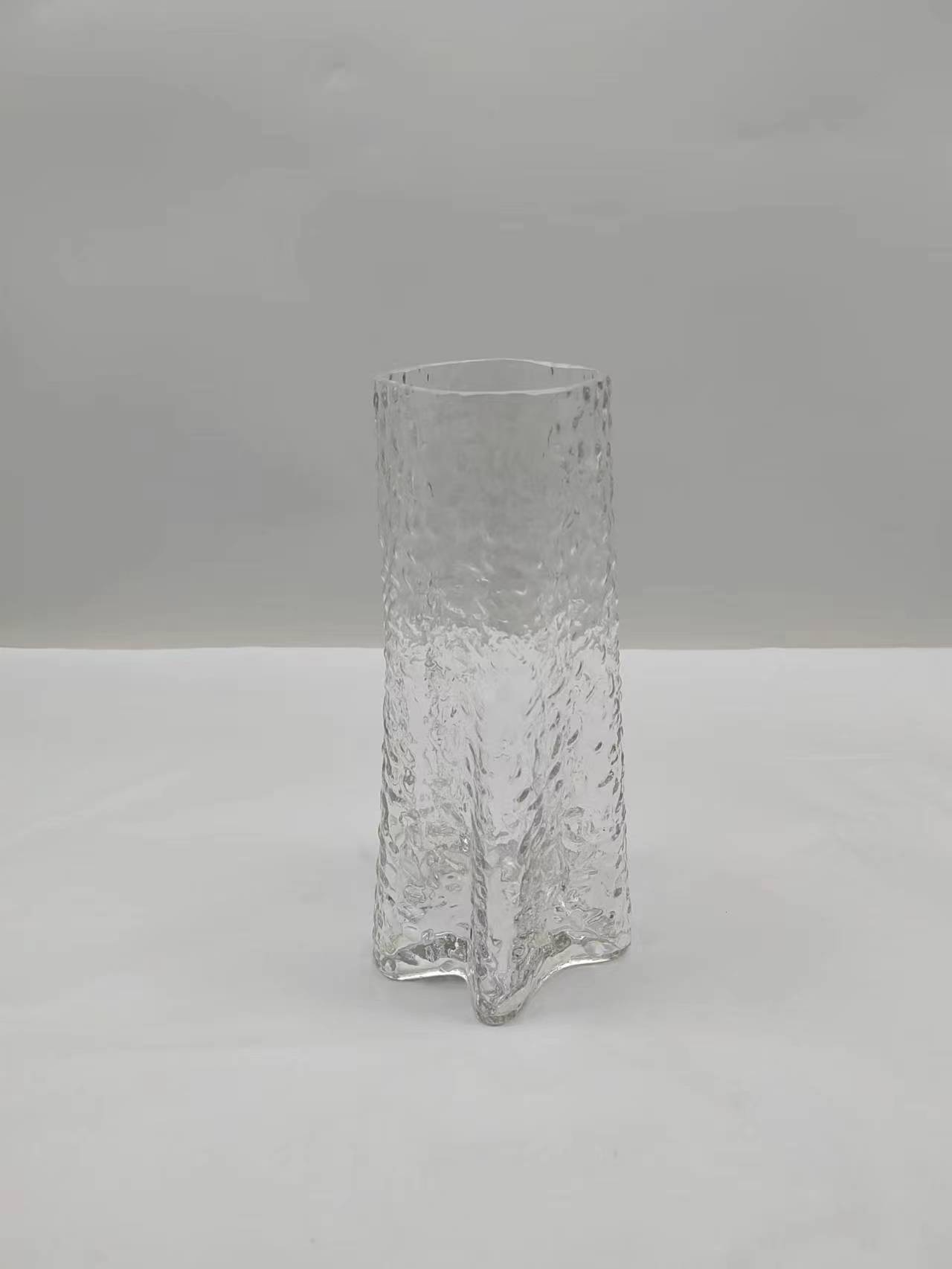 Clear glass vase made by hands