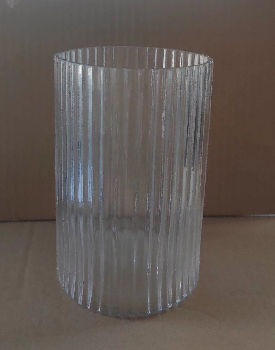 Clear glass vase made by hands