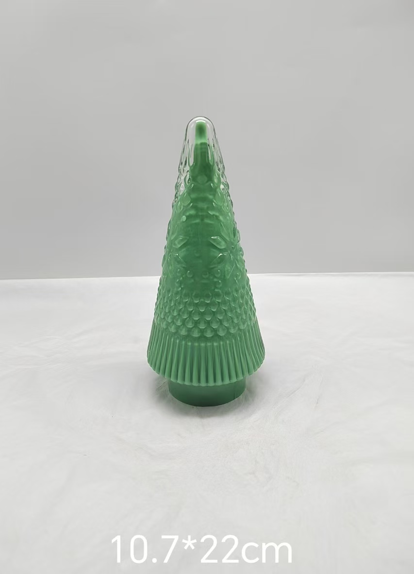 Glass  Christmas tree in primary color hand-made/small