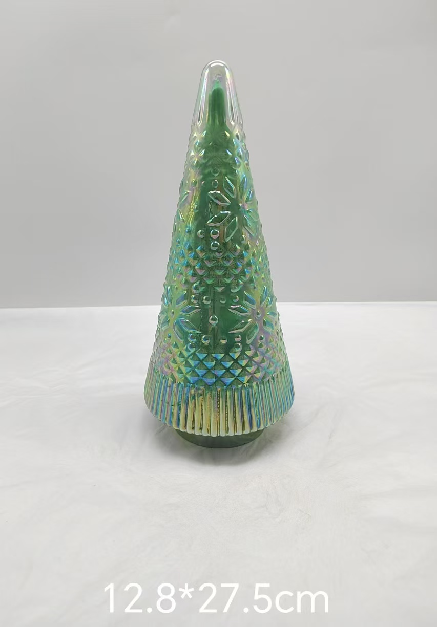 Glass  Christmas tree in primary color hand-made/Large
