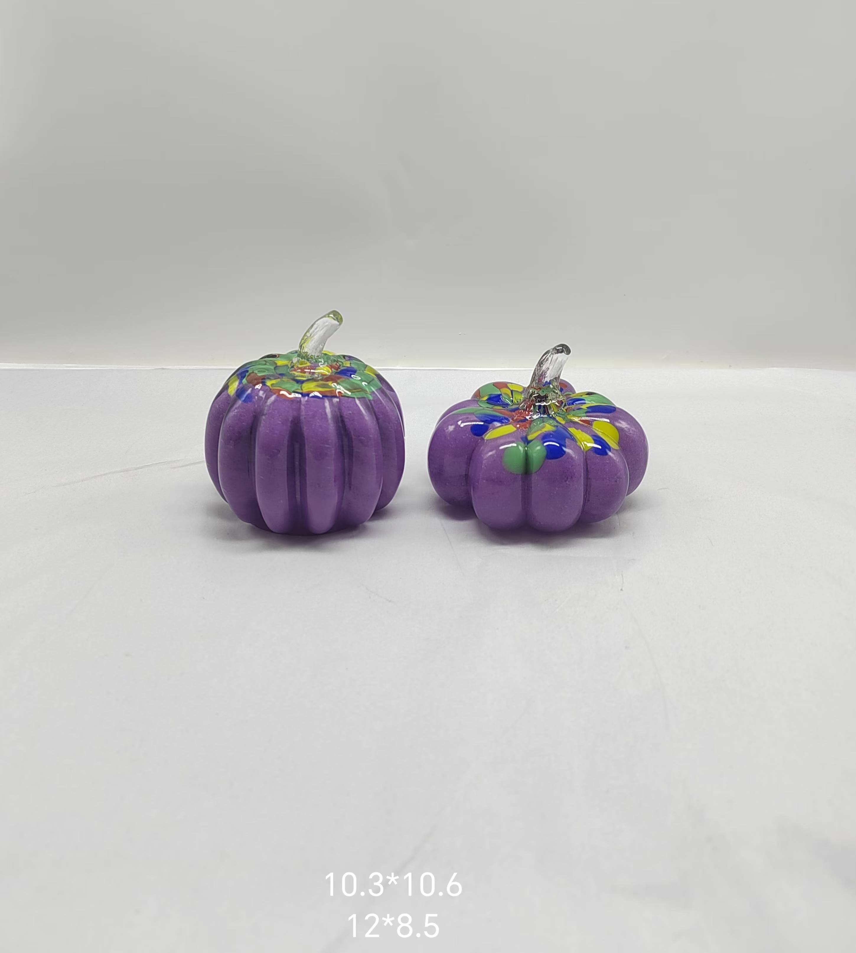 Glass pumpkin  for Halloween in primary color  hand-made