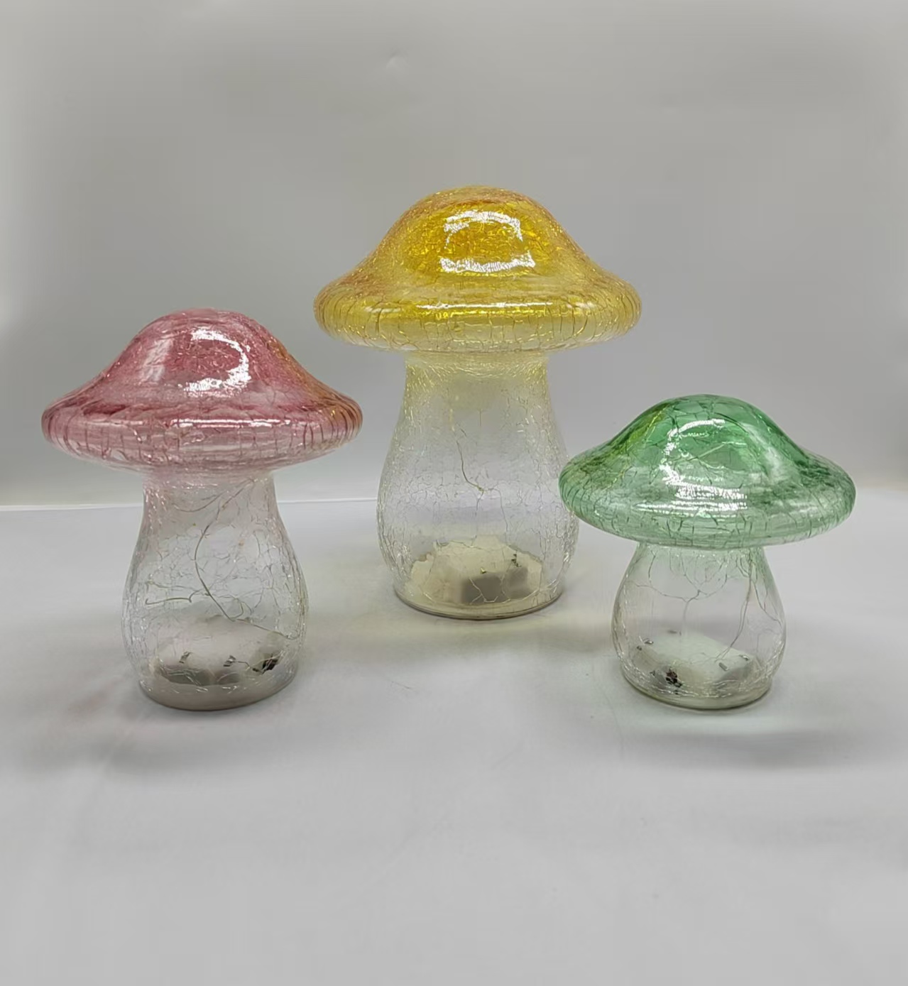 A group of glass mushrooms  for Easter 